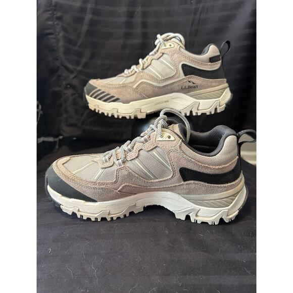 LL Bean High Top Khaki Beige Hiking Boots size 6.5 wide - Picture 2 of 6